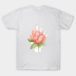 Peony - Gold (Gilded Hands Series) T-Shirt